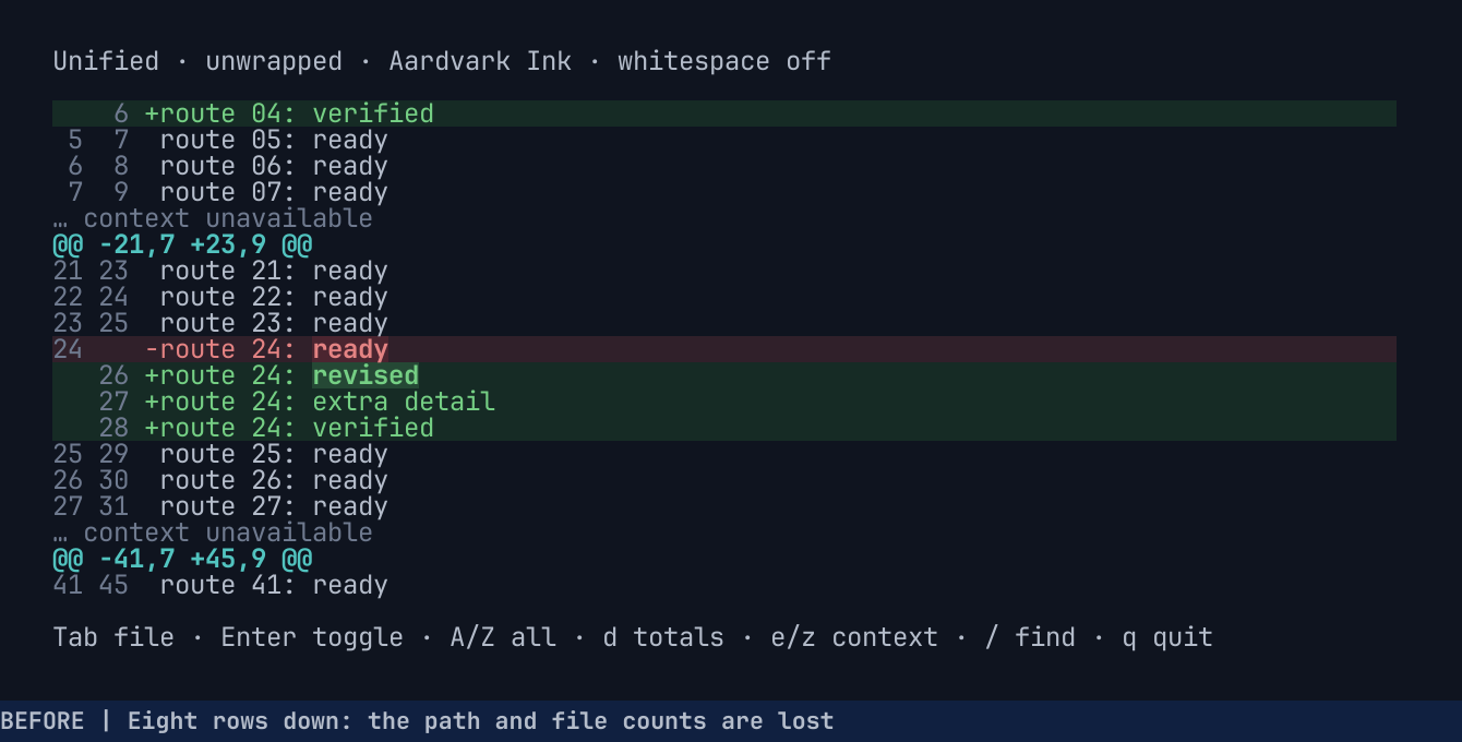 Before: after scrolling, the source has no visible file header.